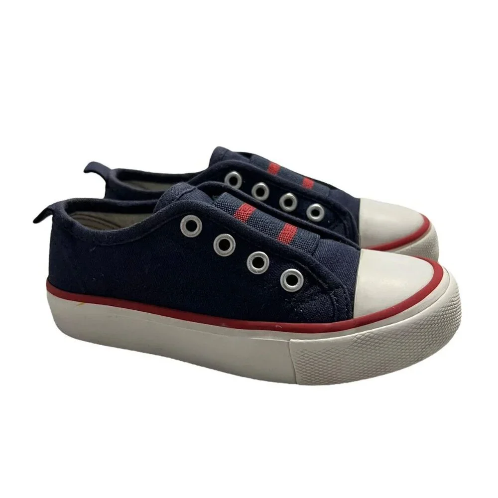 Tucker + Tate Sz 10 Navy Blue & Red Slip-On Sneakers